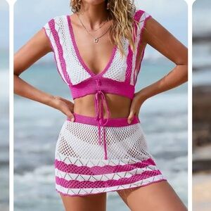 two piece crochet cover up